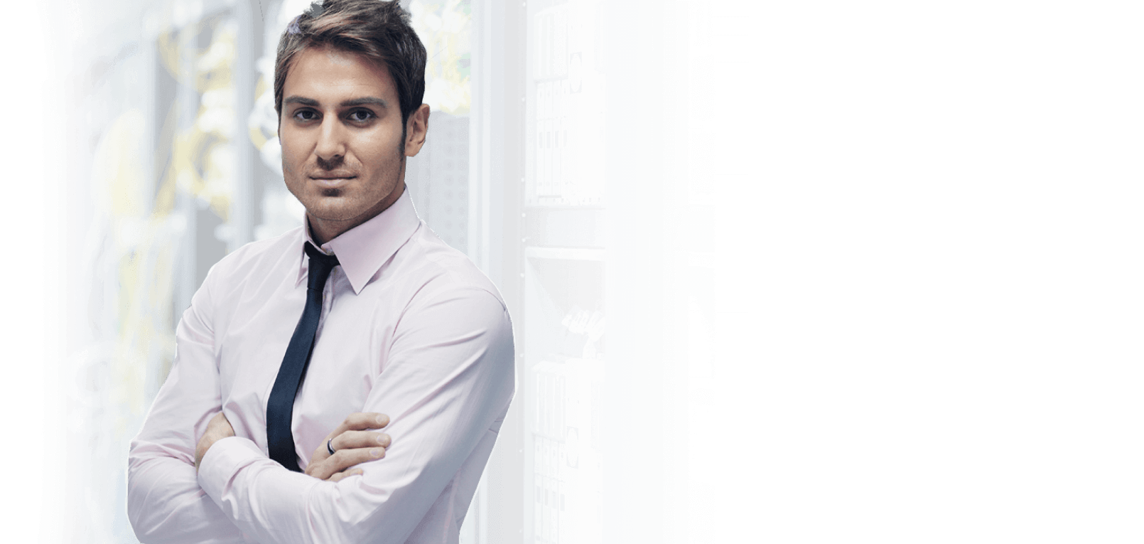 Right aligned content with graphic filling full background